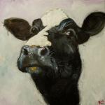 Cow Painting 509 18x18" Original..